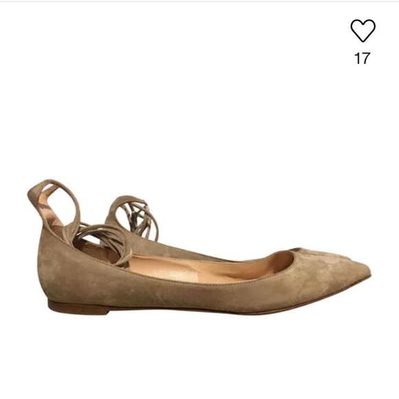 GIANVITO ROSSI TAN SUEDE EUC ANKLE TIE UP BALLET FLATS SIZE 40 - Picture 2 of 10